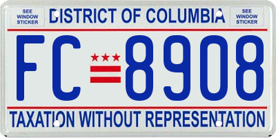 DC license plate FC8908