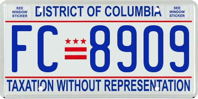 DC license plate FC8909