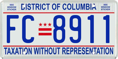 DC license plate FC8911