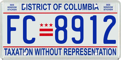 DC license plate FC8912