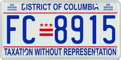 DC license plate FC8915