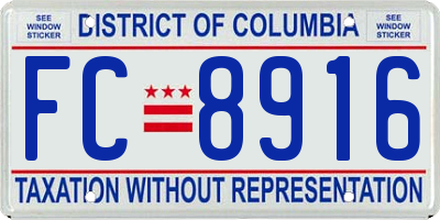 DC license plate FC8916