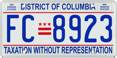 DC license plate FC8923