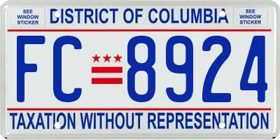 DC license plate FC8924