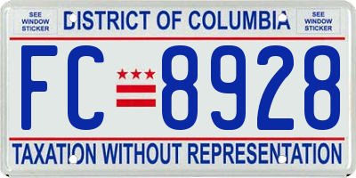 DC license plate FC8928