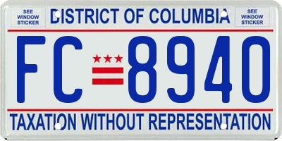 DC license plate FC8940