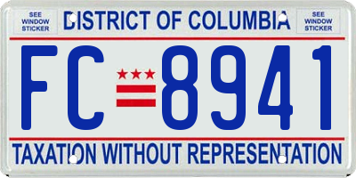 DC license plate FC8941