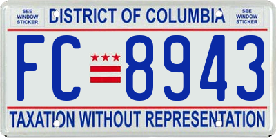 DC license plate FC8943