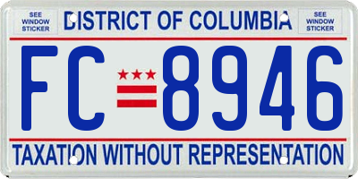 DC license plate FC8946