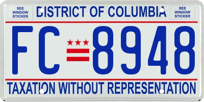 DC license plate FC8948