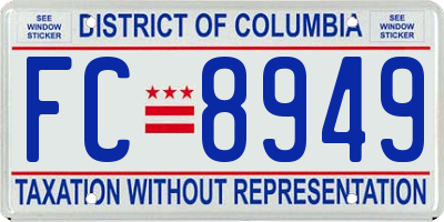 DC license plate FC8949