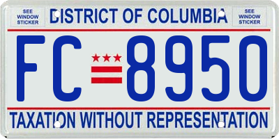 DC license plate FC8950