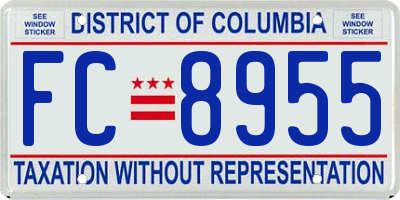 DC license plate FC8955