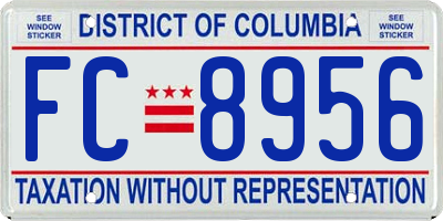 DC license plate FC8956