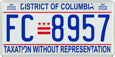 DC license plate FC8957