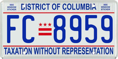 DC license plate FC8959