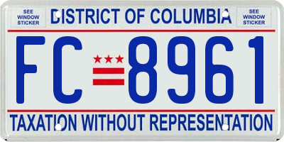 DC license plate FC8961