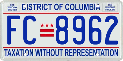 DC license plate FC8962