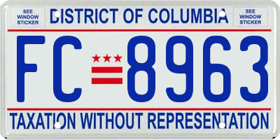 DC license plate FC8963