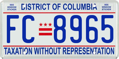 DC license plate FC8965