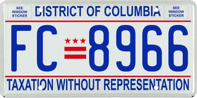 DC license plate FC8966