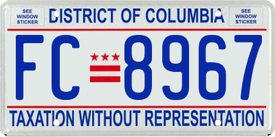 DC license plate FC8967