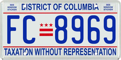 DC license plate FC8969