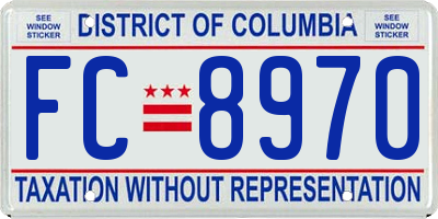 DC license plate FC8970