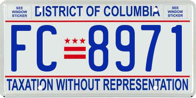 DC license plate FC8971