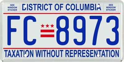 DC license plate FC8973