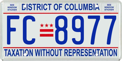 DC license plate FC8977