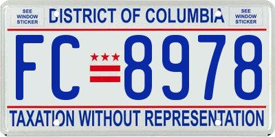 DC license plate FC8978