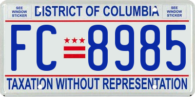 DC license plate FC8985