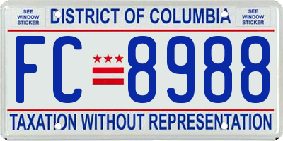 DC license plate FC8988