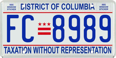 DC license plate FC8989