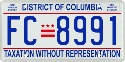 DC license plate FC8991