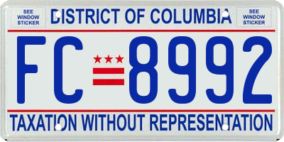 DC license plate FC8992