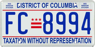 DC license plate FC8994