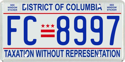 DC license plate FC8997