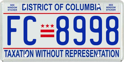 DC license plate FC8998