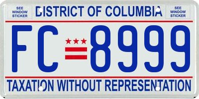 DC license plate FC8999