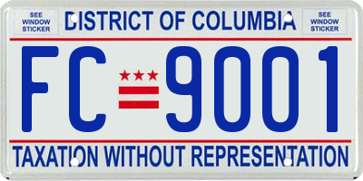 DC license plate FC9001