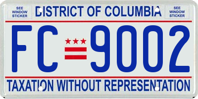 DC license plate FC9002