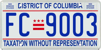 DC license plate FC9003