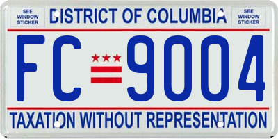 DC license plate FC9004