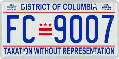 DC license plate FC9007