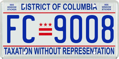 DC license plate FC9008