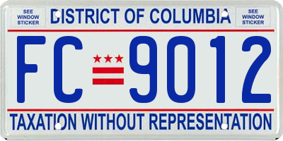 DC license plate FC9012