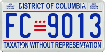 DC license plate FC9013