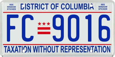 DC license plate FC9016